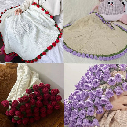 Crochet Rose Bouquet Blanket